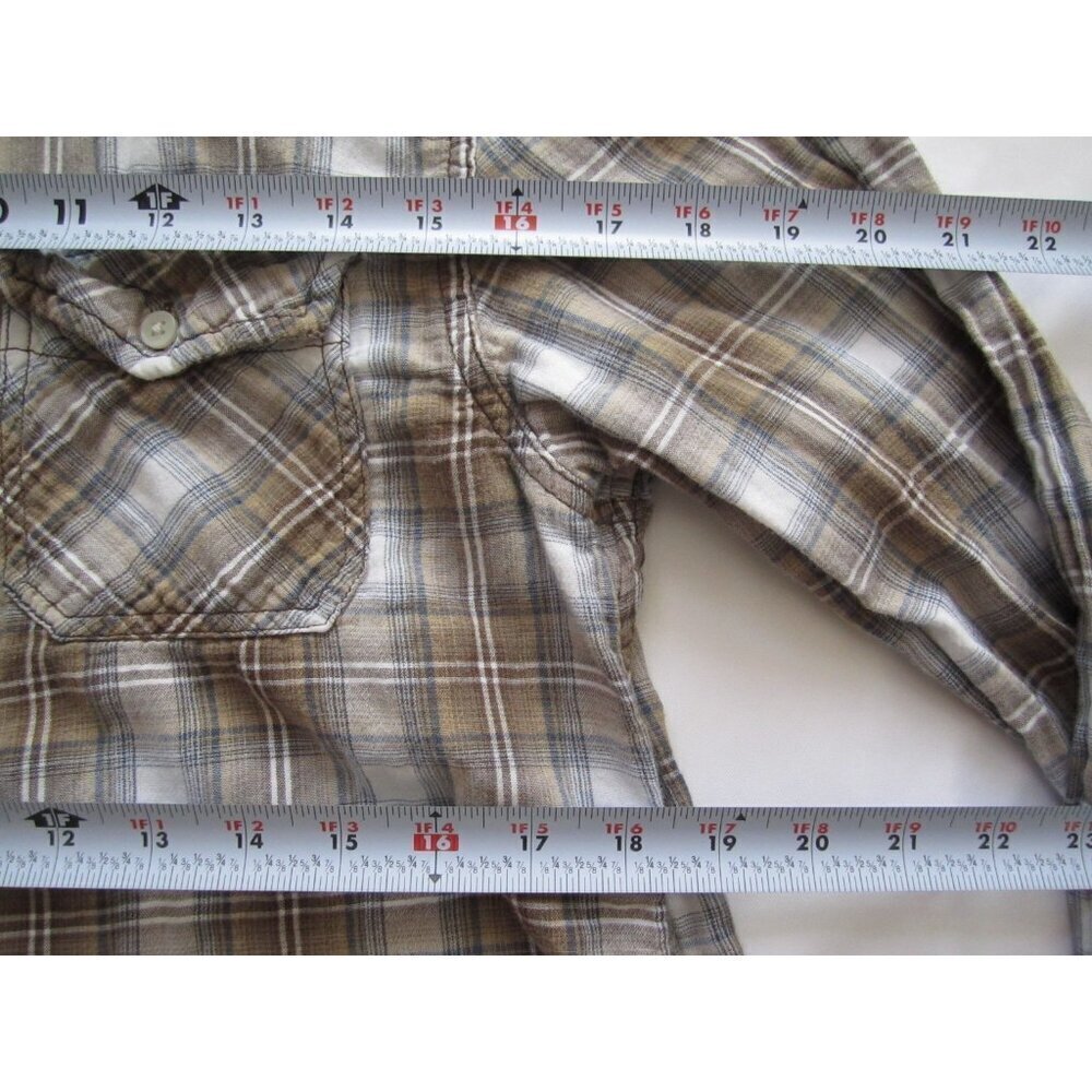 Men's Urban Pipeline Plaid Button Cotton Long Sleeve Shirt Sz M (MT620) Issue - Picture 6 of 8